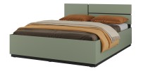 Lit coffre HAVANA 180x200 cm – Coloris vert sauge et noir – Lit moderne avec rangement intégré