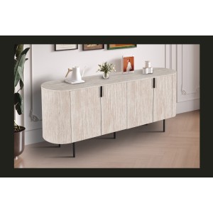 Buffet VAGOS – Licht eikenkleur – 4 deuren – 200 cm – Groot modern dressoir – Praktische opbergruimte