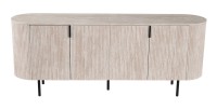 Buffet VAGOS – Coloris chêne clair – 4 portes – 200 cm – Grand bahut moderne – Rangement pratique
