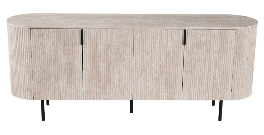 Buffet VAGOS – Licht eikenkleur – 4 deuren – 200 cm – Groot modern dressoir – Praktische opbergruimte