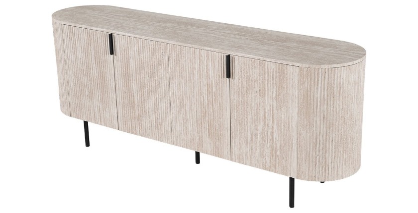 Buffet VAGOS – Licht eikenkleur – 4 deuren – 200 cm – Groot modern dressoir – Praktische opbergruimte