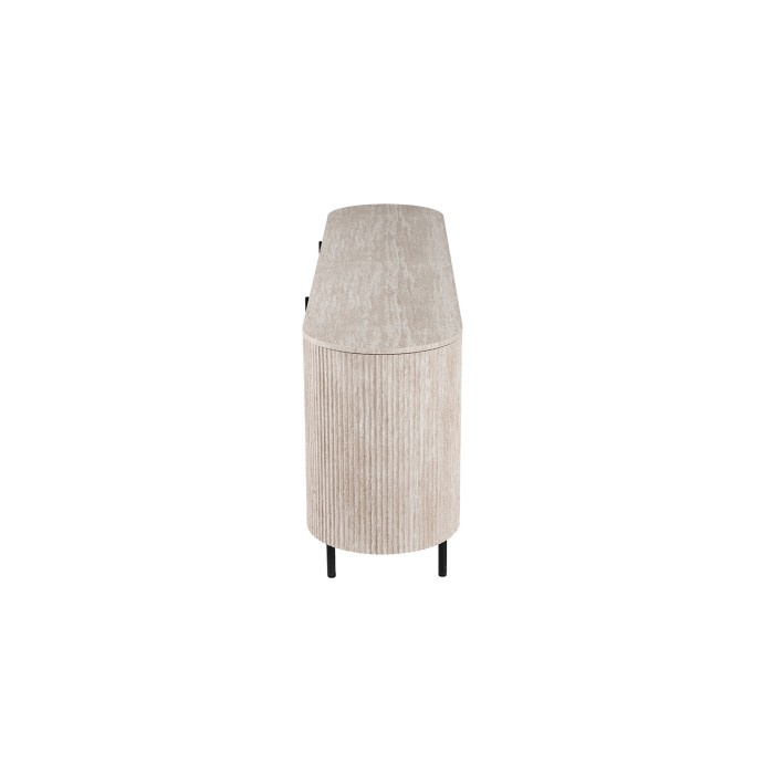 Buffet VAGOS – Coloris rovere chiaro – 4 porte – 200 cm – Grande credenza moderna – Pratico contenitore