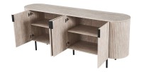 Buffet VAGOS – Coloris chêne clair – 4 portes – 200 cm – Grand bahut moderne – Rangement pratique