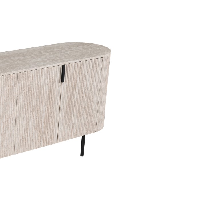 Buffet VAGOS – Coloris rovere chiaro – 4 porte – 200 cm – Grande credenza moderna – Pratico contenitore