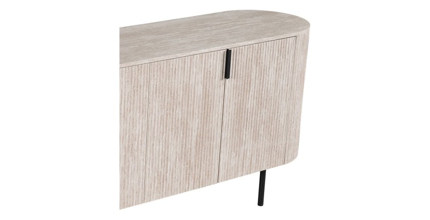 Buffet VAGOS – Licht eikenkleur – 4 deuren – 200 cm – Groot modern dressoir – Praktische opbergruimte