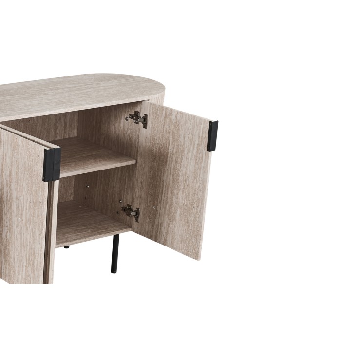 Buffet VAGOS – Kleur licht eiken – 4 deuren – 200 cm – Grote moderne buffetkast – Praktische opbergruimte