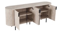 Buffet VAGOS – Coloris chêne clair – 4 portes – 200 cm – Grand bahut moderne – Rangement pratique