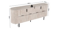 Buffet VAGOS – Coloris chêne clair – 4 portes – 200 cm – Grand bahut moderne – Rangement pratique