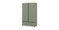 Armoire de rangement HAVANA – 2 portes 1 tiroir – Coloris vert sauge et noir – Design moderne et compact
