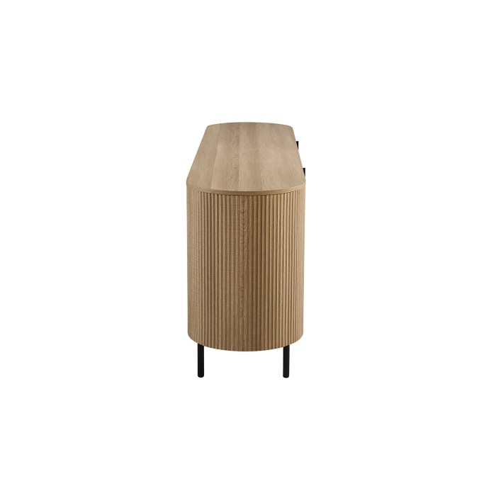 Buffet VAGOS – Coloris rovere naturale – 4 porte – 200 cm – Grande credenza moderna – Ampio spazio di conservazione