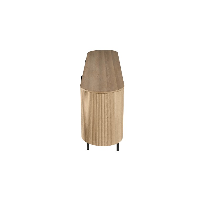 Buffet VAGOS – Coloris rovere naturale – 4 porte – 200 cm – Grande credenza moderna – Ampio spazio di conservazione