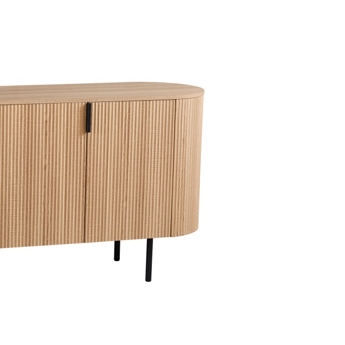Buffet VAGOS – Coloris rovere naturale – 4 porte – 200 cm – Grande credenza moderna – Ampio spazio di conservazione