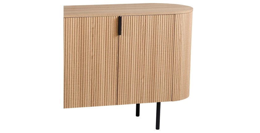 Buffet VAGOS – Coloris chêne naturel – 4 portes – 200 cm – Grand bahut moderne – Rangement spacieux