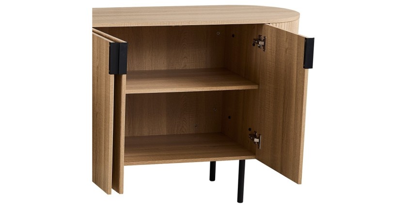 Buffet VAGOS – Coloris chêne naturel – 4 portes – 200 cm – Grand bahut moderne – Rangement spacieux