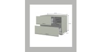 Komplettes Schlafzimmer HAVANA – Farbe Salbeigrün und Schwarz – Schrank, Bett 180x200, Kommode und Nachttische – Design- und Fun
