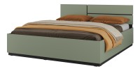 Lit HAVANA 160x200 avec sommier – Coloris vert sauge et noir – Design moderne et structure robuste