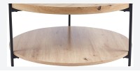 Table basse NORWYN – Coloris chêne vieilli – Table basse ronde Ø80 cm – MDF – Design original 
