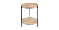 Table basse NORWYN – Coloris chêne vieilli – Table basse ronde Ø45 cm – MDF – Design compact et original