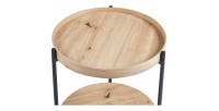 Table basse NORWYN – Coloris chêne vieilli – Table basse ronde Ø45 cm – MDF – Design compact et original 