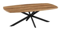 Table basse TUNIS – Coloris bois de manguier – Table basse rectangulaire 130x70 cm – MDF & métal – Design original 