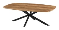 Table basse TUNIS – Coloris bois de manguier – Table basse rectangulaire 130x70 cm – MDF & métal – Design original 