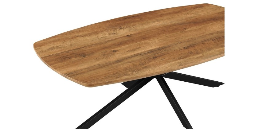 Table basse TUNIS – Coloris bois de manguier – Table basse rectangulaire 130x70 cm – MDF & métal – Design original 