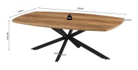 Table basse TUNIS – Coloris bois de manguier – Table basse rectangulaire 130x70 cm – MDF & métal – Design original 