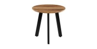 Set de 2 tables basses TUNIS – Coloris bois de manguier – MDF & métal – Style industriel et harmonieux 