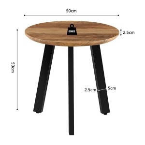 Set de 2 tables basses TUNIS – Coloris bois de manguier – MDF & métal – Style industriel et harmonieux 