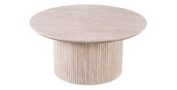 Table basse VAGOS – Coloris chêne clair – Table basse ronde Ø80 cm – MDF – Design naturel et moderne 