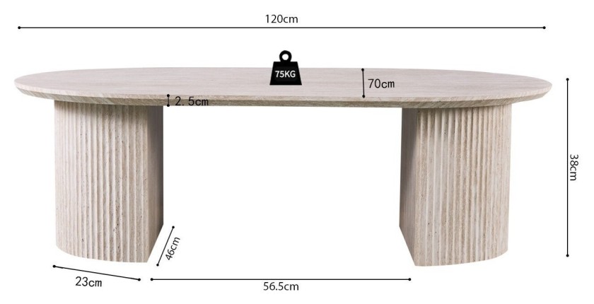 Table basse VAGOS – Coloris chêne clair – Table basse rectangulaire 120x70 cm – MDF – Design naturel et moderne 