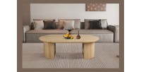 Table basse VAGOS – Coloris chêne naturel – Table basse rectangulaire 120x70 cm – MDF – Design moderne et chaleureux 
