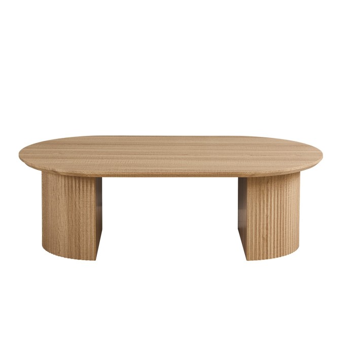 Table basse VAGOS – Coloris chêne naturel – Table basse rectangulaire 120x70 cm – MDF – Design moderne et chaleureux