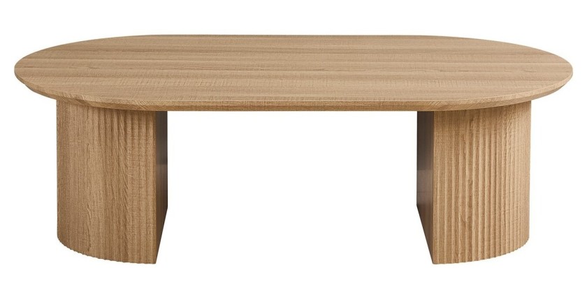 Table basse VAGOS – Coloris chêne naturel – Table basse rectangulaire 120x70 cm – MDF – Design moderne et chaleureux