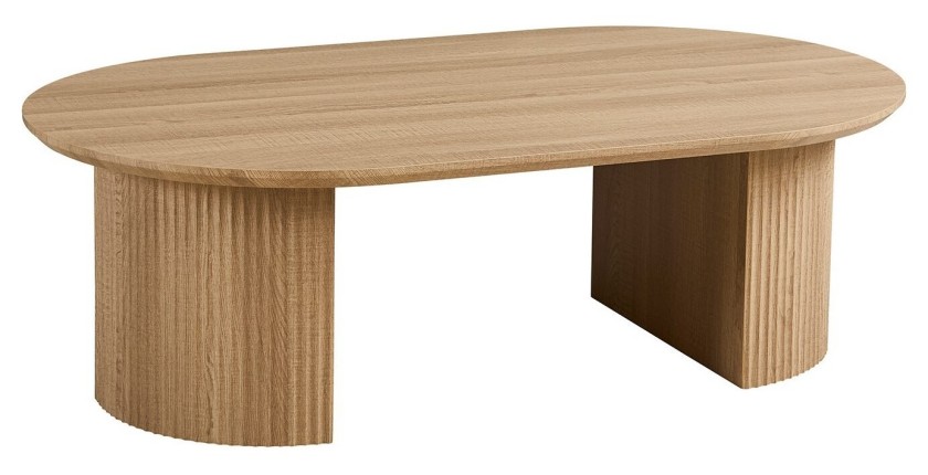 Table basse VAGOS – Coloris chêne naturel – Table basse rectangulaire 120x70 cm – MDF – Design moderne et chaleureux 