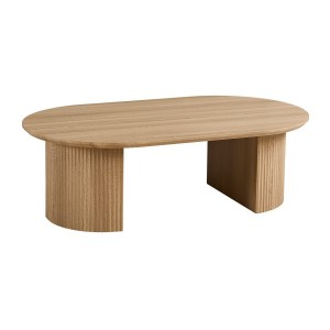 Table basse VAGOS – Coloris chêne naturel – Table basse rectangulaire 120x70 cm – MDF – Design moderne et chaleureux 