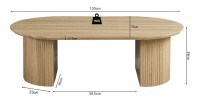 Table basse VAGOS – Coloris chêne naturel – Table basse rectangulaire 120x70 cm – MDF – Design moderne et chaleureux 
