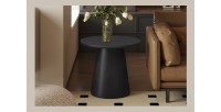 Table basse BOKOR – Coloris brun foncé – Table basse carrée 60x60 cm – MDF – Design moderne et compact 