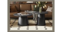 Table basse BOKOR – Coloris brun foncé – Table basse carrée 60x60 cm – MDF – Design moderne et compact 