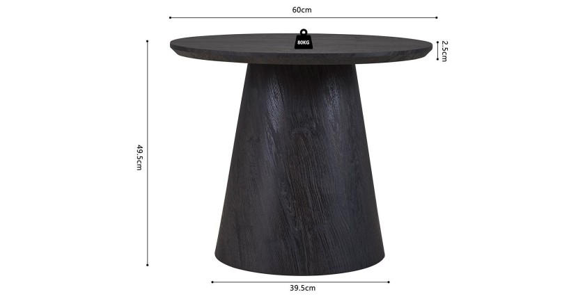 Table basse BOKOR – Coloris brun foncé – Table basse carrée 60x60 cm – MDF – Design moderne et compact 