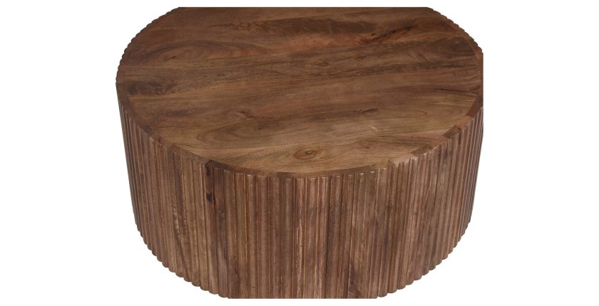 Table basse TALVORA – Bois de manguier massif – Table basse ronde Ø70 cm – Design naturel et authentique 