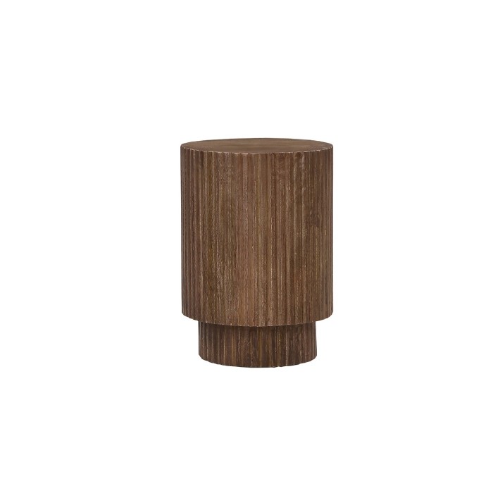 Table basse TALVORA – Bois de manguier massif – Table basse ronde Ø35 cm – Design artisanal et compact 