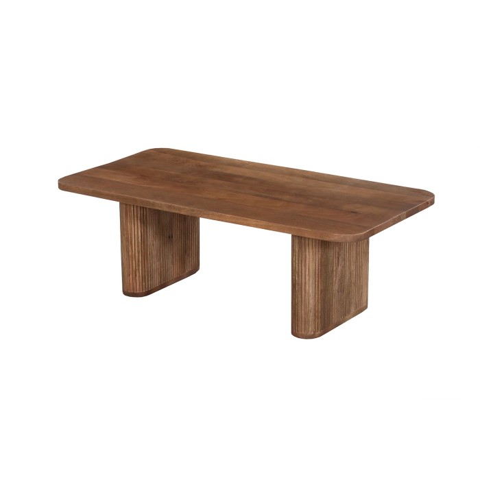 Table basse TALVORA – Bois de manguier massif – Table basse rectangulaire 120x60 cm – Design brut et naturel 