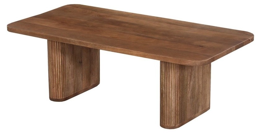 Table basse TALVORA – Bois de manguier massif – Table basse rectangulaire 120x60 cm – Design brut et naturel 