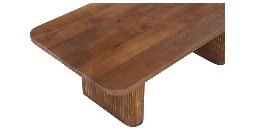 Table basse TALVORA – Bois de manguier massif – Table basse rectangulaire 120x60 cm – Design brut et naturel 