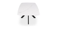 Table basse ARVENA – Table basse rectangulaire 130x70 cm – Pierre blanche & métal – Design moderne haut de gamme 