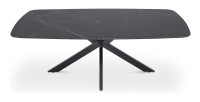 Table basse ARVENA – Table basse rectangulaire 130x70 cm – Pierre noire & métal – Design élégant et contemporain