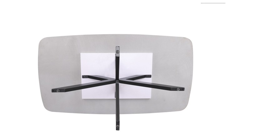 Table basse ARVENA – Table basse rectangulaire 130x70 cm – Pierre grise & métal – Design contemporain et raffiné 