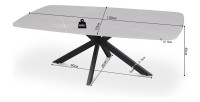 Table basse ARVENA – Table basse rectangulaire 130x70 cm – Pierre grise & métal – Design contemporain et raffiné 