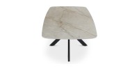 Table basse ARVENA – Table basse rectangulaire 130x70 cm – Marbre beige & métal – Design haut de gamme et raffiné 